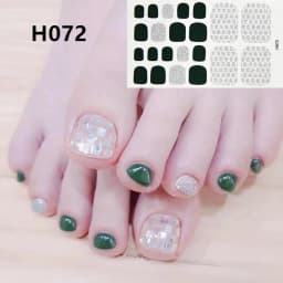 22Tips/Sheet Nail Sticker Adhesive Toenail Art Polish Tips French Glitter Sequins Nail Wraps Strips Easy Toenail Sticker