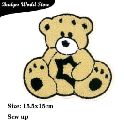 Cute Sailor Ear Hat Bear Chenille Icon Towel Embroidery Applique Patches For Clothing DIY Iron on Badges on the Backpack