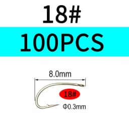 Vampfly 50PCS/100PCS Scud Midge Nymph Caddis Fly Tying Hooks Dry Fly /Wet Fly Hook Bronze Color For Tying Fresh Water Flies