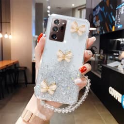 Luxury Bling Glitter Case For Samsung Galaxy S26 S24 Ultra S23 S22 Plus S21 S25 FE A55 A35 A16 A56 Strap Lanyard Silicone Cover