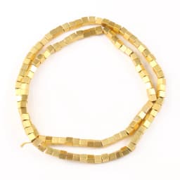 2/3/4mm Gold Plated Hematite beads Natural Matte Stone Square Spacer Loose bead for Jewelry Bracelet Making DIY accessories 15''