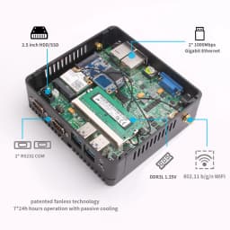 Intel Core I3-5005U Mini PC Barebone Dual LAN 2xRS232/485 4xUSB Support WiFi Linux Computer for Industrial Windows10Pro Ready