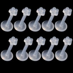 10pcs Transparent Bioplast Flexible Labret Stud Push-in Lip Piercing Ring Ear Cartilage Tragus Helix Piercing Fashion Jewelry