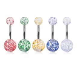 5Pcs/lot Candy Colors Acrylic Belly Button Rings for Women 316L Stainless Steel Bar Belly Navel Sexy Piercings Body Jewelry 14G