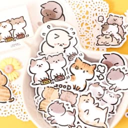 45 pcs/box Cute naughty cat Decorative Stationery Planner Stickers Scrapbooking DIY Diary Album Stick Lable