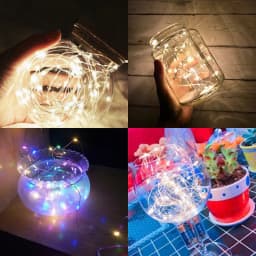 10Pack LED String Light 1M 2M 3M Button Battery Copper Wire Fairy Lights for Wedding Patio Party Garden Decor