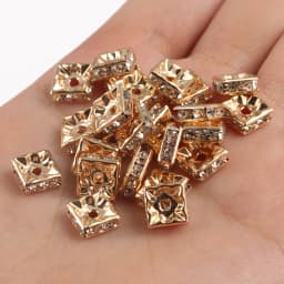50pcs Brass Crystal Rhinestone Spacer Beads 4/6/8mm Gold Silver AB Color Rondelle Jewelry Makings Findings Bracelet Accessories
