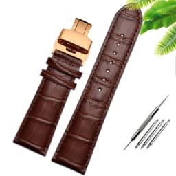 23mm 24mm 26mm 28mm big width-black brownButterfly clasp Mens Alligator Genuine Leather Watch-Strap Band bracelets free shipping