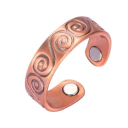 Copper Adjustable Rings Men Vintage Pure Copper Magnetic Health Energy Wedding Bands Open Cuff Finger Men Jewelry Resizable