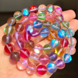 Matte Austria White Pink Crystal MoonStone Glitter Round Natural Loose Bead For Jewelry Making Diy Bracelet Necklace 6 8 10 mm