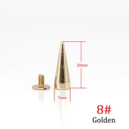 10pcs Metal Punk Spikes Cone Bullet Studs Rivets for Leather Craft Bag Garment Clothing Shoes DIY Parts Accessories