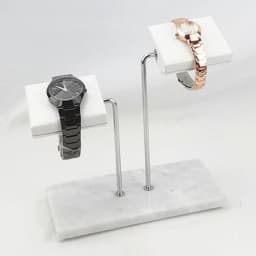 Marble Green Base Gold Support Watch Display Stand for Bracelet Double Watch Jewelry Organizer Watch Placement Jewelry Stand