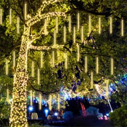 LED Meteor Shower Garden Lights Waterproof Falling Raindrop Fairy String Lights for Christmas Holiday Party Patio Decor 30/50CM