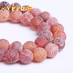 4-12mm Natural Matte Frost Cracked Agates Beads Dragon Veins Agates Loose Beads For Jewelry Making DIY Bracelets Various Colors