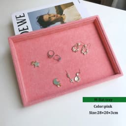 Pink Velvet B/M/S Necklace Earrings Storage Box Showcase Jewellery Stand Holder Ring Jewelry Display Organizer Case Tray Holder