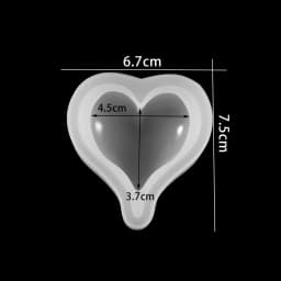 1PCS 3D Heart Shape Silicone Mold Resin Epoxy Keychain Pendants Mould Soap Candle Molds For DIY Jewelry Making Findings