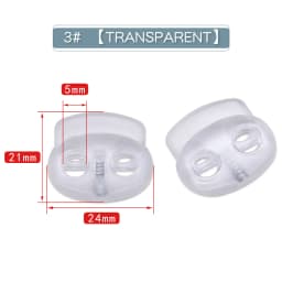 New 10pcs Cord Lock Plastic Stopper Cord Ends Toggles Clip Buckle Button Clear Frost Shoelace Sportswear DIY Bag Accessories