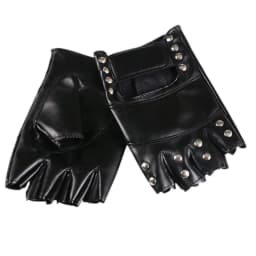 New Women Rivet Stage Performance Punk Sexy Half Finger Leather Gloves Nightclub Queen Female Personality Hip Hop Dance