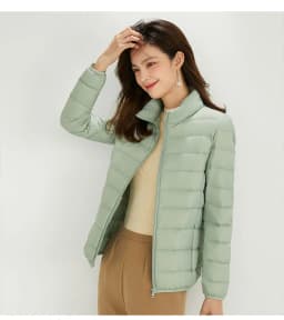 Women White Duck Down Jacket Winter Fall Female Ultra Light Down Jackets Slim Solid Long Sleeve Parkas Candy Color Zip Coat