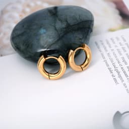 Chunky Thick Stainless Steel Huggie Hoop Simple Piercing Small Black Women Man Big Circle Hoops Earring Round Jewelry