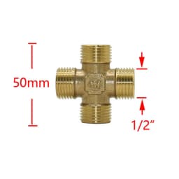 T-Shaped 1/2 3/4 Inch Copper Metal Threaded Water Pipe Connector Brass 1/2 3/4 Male Female Tee Connectors Cross Water Splitter