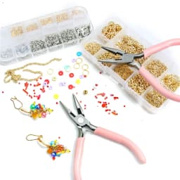 Cute Pink Color Handle Anti-slip Splicing and Fixing Jewelry Pliers Tools & Equipment Kit for DIY Jewelery Making Needlework