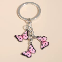 Cute Keychain Colorful Butterfly Key Ring Enamel Flying Animals Key Chains For Women Girls Handbag Accessorie Handmade Jewelry