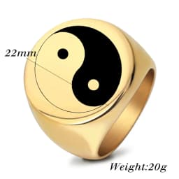 New Arrival Stainless Steel Pun Chia Tai Chi Yin Yang Gossip Ring For Men Fashion Finger Statement Jewelry Party Wholesale