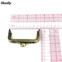 1 Piece 8.5 CM Antique Bronze Or Silver Square Metal Purse Frame Knurling Straight Edge Kiss Clasp DIY Bag Accessory