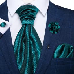 Classic Wedding Ascot Tie For Men Yellow Gold Red Paisley Floral Scarf Neck Tie Brooch Pin Set Cravat Ascot Tie For Banquet