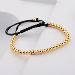 Classic Men Women Bracelet 4MM Copper Beaded Charm Bracelet Pulseira Adjustable Bracelet Fashion Jewelry Gift