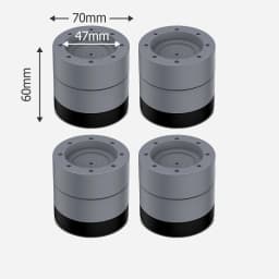 KAK 4PCS Anti Vibration Pads Washer Feet Pad Universal Washing Machine Anti-Skid Roller Kit Furniture Lifting Foot Base Elevate