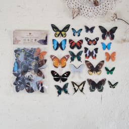 40pcs Butterfly Series Waterproof PET Stickers Pack for DIY Scrapbooking Art Collage Junk Journal & Craft Aesthetics