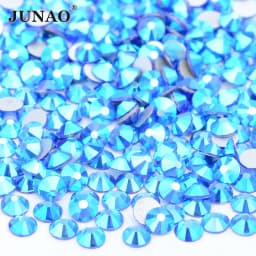 JUNAO 100 Gross Wholesale SS6 8 10 12 16 20 30 AB Glass Rhinestone Bulk Flatback Crystals Round Nail Strass Stone For DIY
