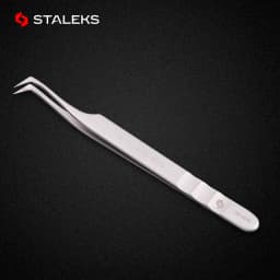 1pc STALEKS Pro High-precision Stainless Steel TE Series Straight Curved Tweezers Grafting Eyelashes Extension Makeup Tool