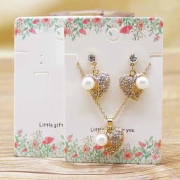 50pc Jewelry Set Package Card + 50 Oppbag 6*9cm Flower/ Marbling Necklace Earring Set Pendant Package Card