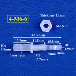 5~200Pcs M6~M10 Thread Hex Nut To 3~8mm PP Pagoda Direct Connectors Aquarium Tank Air Pump Adapter Irrigation System Hose Joints