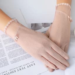 Summer Women Sunscreen Touch Screen Anti-UV Ice Silk Gloves Thin Breathable Non-slip Short Female Elegant Jacquard Drive Gloves
