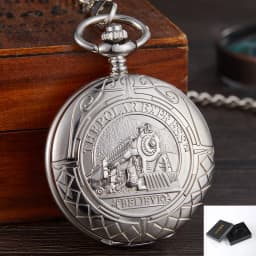 Train Carving Mechanical Pocket Watch Car Design Men Bronze Clock Hand Wind Roman Numerals Engraved Fob Watches with Gift Box