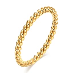 NIBASTAR Beads Water Ripple Ring For Women Simple Fashion Beaded Rings Stainless Steel Mini Jewelry Gift