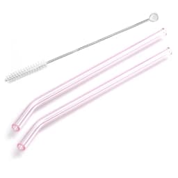 2Pcs Colorful Drinking Straws High Borosilicate Glass Straw Reusable Straws for Smoothies Juice Milkshake Coffee Cocktail Straw