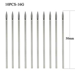 10pcs Surgical Steel Body Piercing Tool Kit Disposable Lip Belly Nose Ear Tragus Piercing Gas Sterilized Tattoo Needles 12-20G