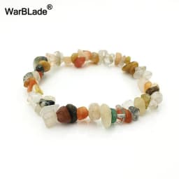 Natural Gem Stone Bracelet Amethyst Irregular Stretch Chip beads Nuggets Quartz Bracelets Bangles Crystal Wristband For Women