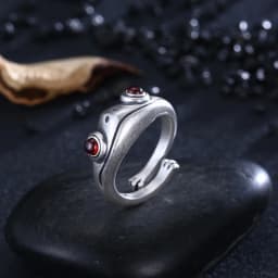 Vintage Frog Ring for Women Artistic Design Retro Opening Resizable Unisex Female Statement Bohemian Rings Silver Color Gift