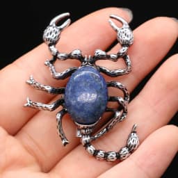 Natural Stone Shell Scorpion Brooch Pins Rose Quartzs Pendant for Women DIY Necklace or Dual Use Brooches Jewelry Accessories