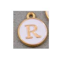 10pcs/26pcs Alphabet Letter Double Face Enamel Charms KC Gold color White Enamel  12*15mm pendants jewelry making Handmade craft