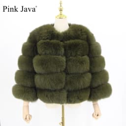 Pink Java QC1801 FREE SHIPPING real fox fur coat women winter thick fur jacket short fur coat wholesale genuine fox short sleeve