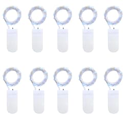 10Pack LED String Light 1M 2M 3M Button Battery Copper Wire Fairy Lights for Wedding Patio Party Garden Decor