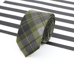 Men's Business Diamond Check Tie Artificial Wool Cotton Dark Color Tie Striped Black Grey Necktie For Daily Accessory Paty Gift