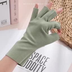 Autumn And Winter Women Half Finger Keep Warm Keyboard Work Writing Convenient Gloves Thin Soft Solid Simple Velvet Mittens
